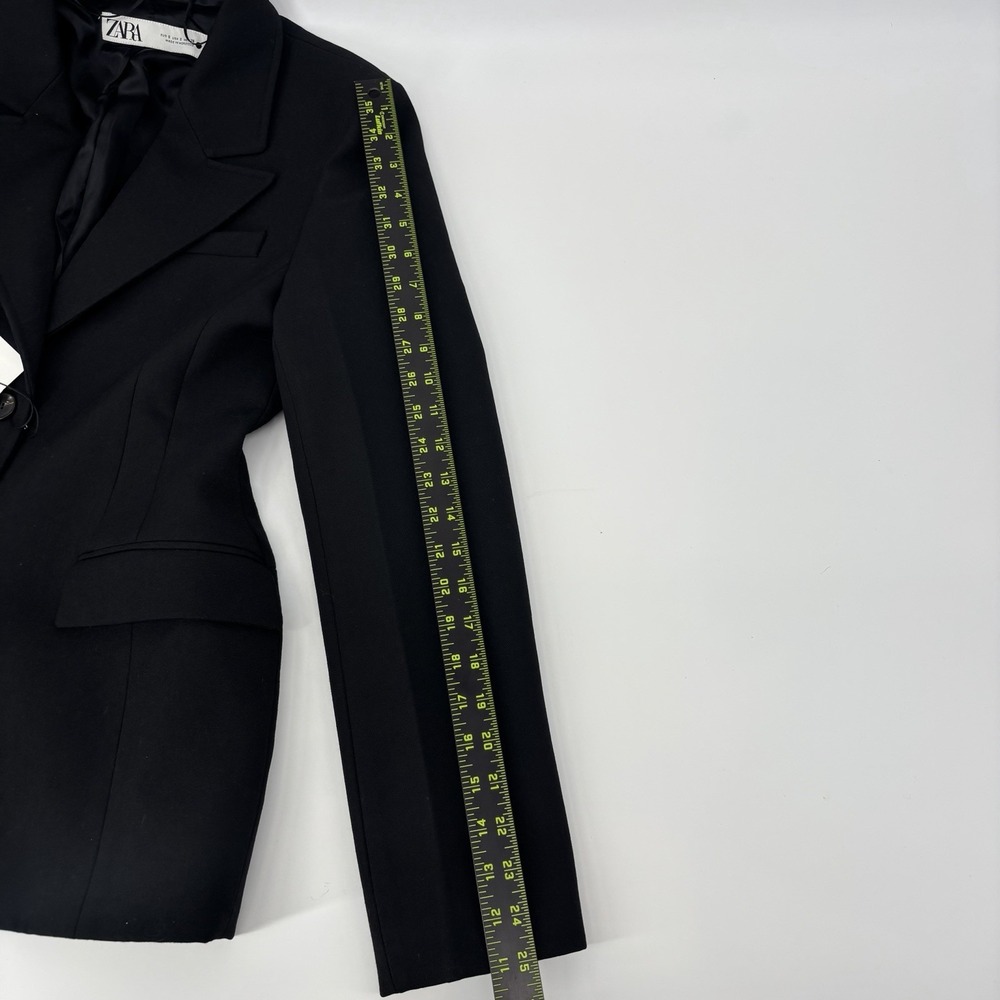 Zara Cinched Waist Blazer Black Women's Size Small New With Tags - Picture 10 of 10